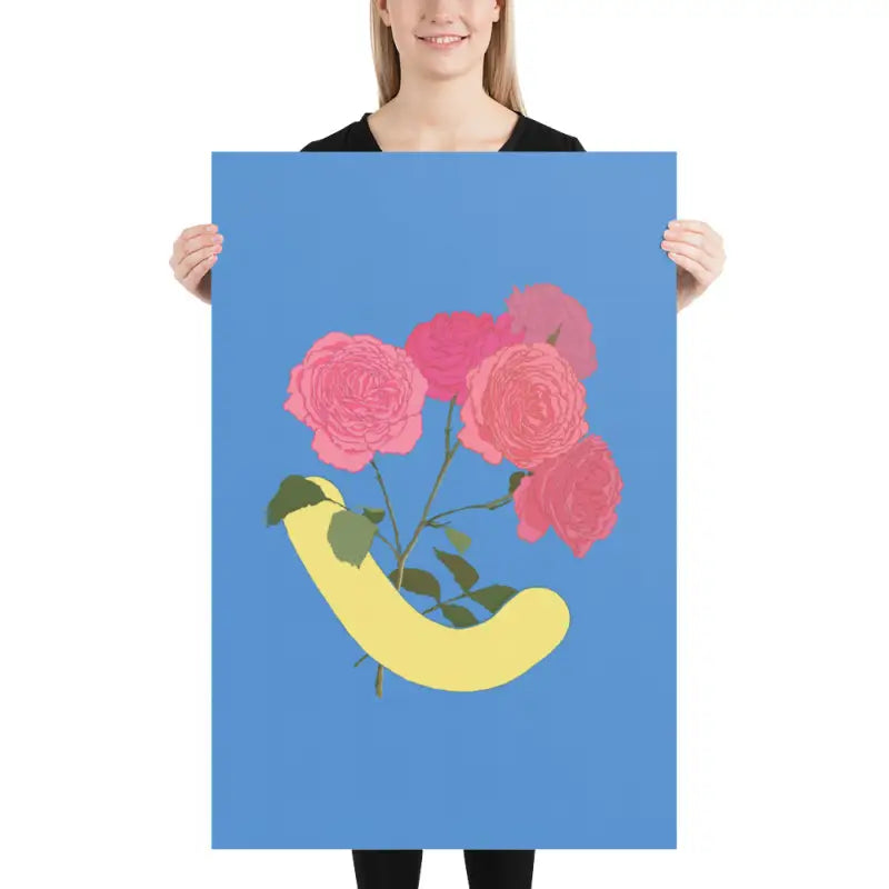 Okay Bouquet 14 features roses happily bunched with a yellow smile from Good Grief Studio