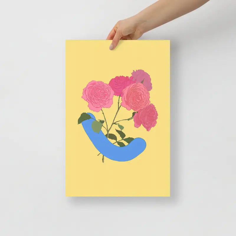 Floral-themed wall art from Good Grief Studio featuring five stemmed roses in Okay Bouquet 14