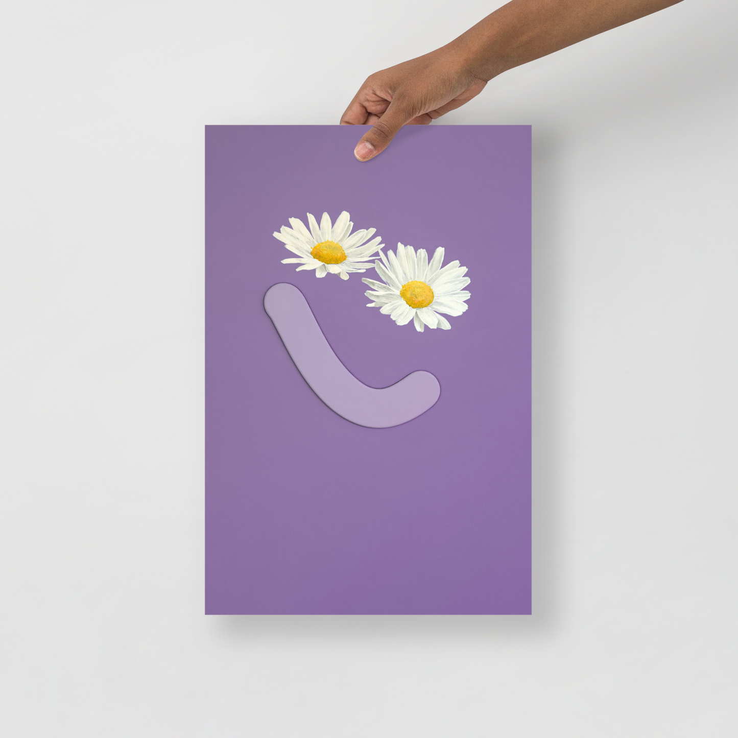 White daisy with yellow center in Okay Bouquet 08 for a vibrant florist alternative. Painted by Jahn Page, Okay Bouquet series.